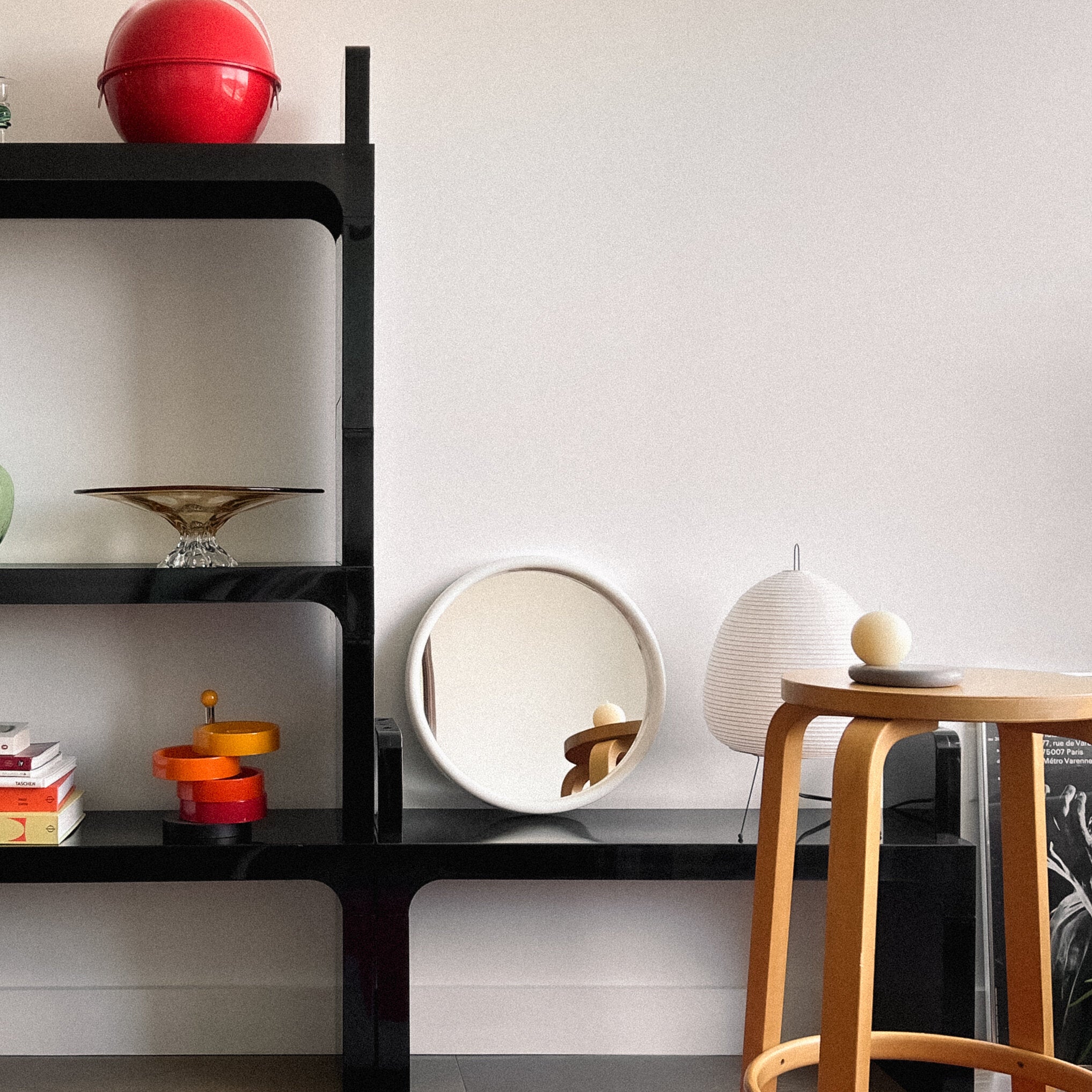 1970s Cream Finn Mirror