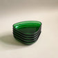 Midcentury emerald green guitar pick shaped plates (set of 5)