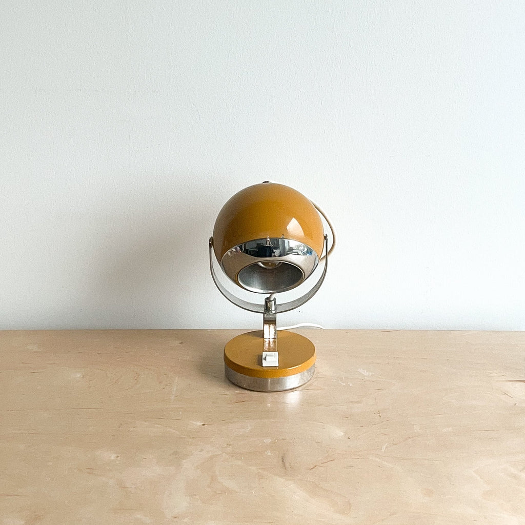 1970s Mustard Atomic Eyeball Table Lamp from Italy