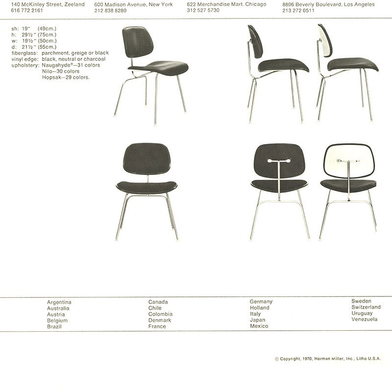 Herman Miller Eames DCM Upholstered Chair 1970s