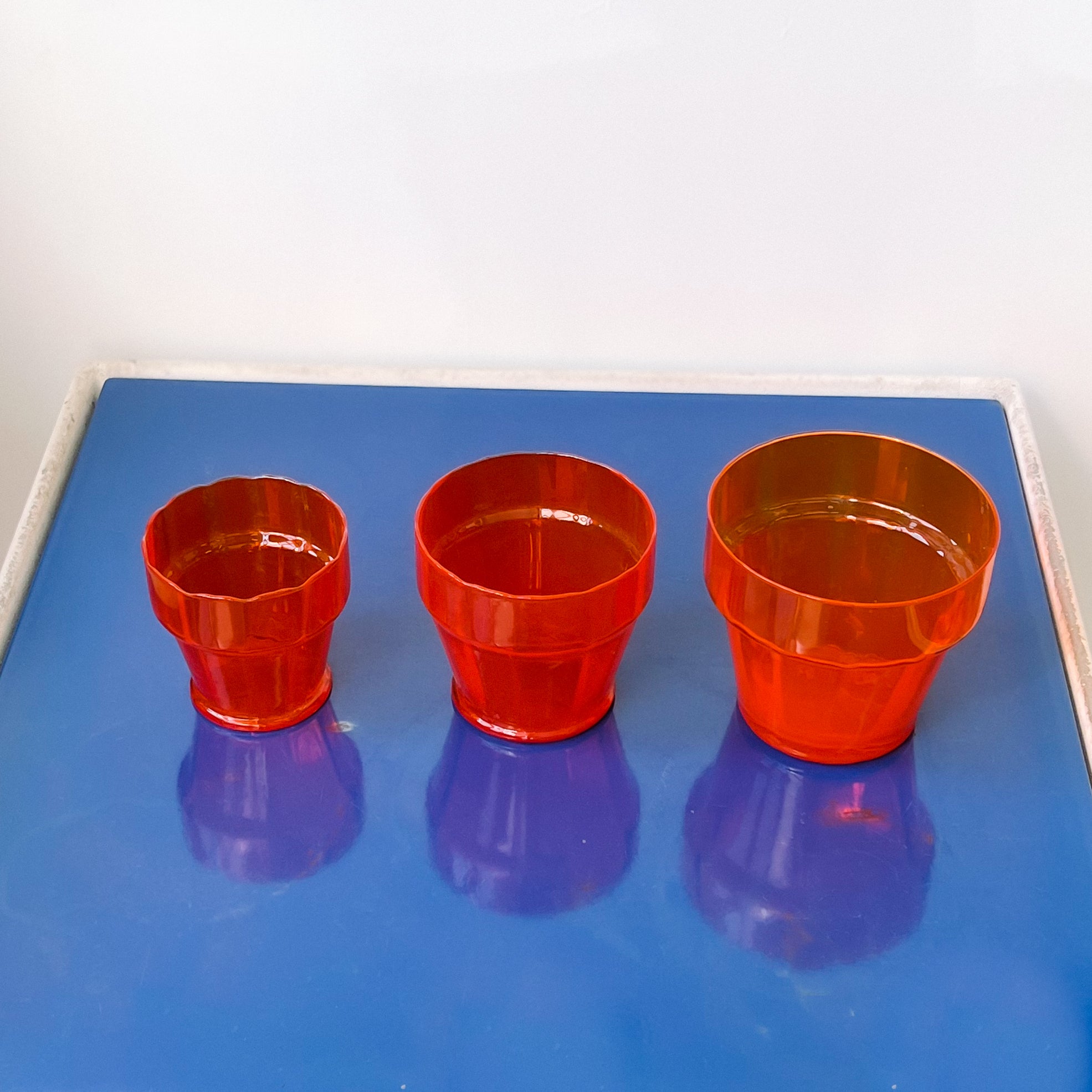 Midcentury Italian Blown Glass Plant Pots (set of 3)