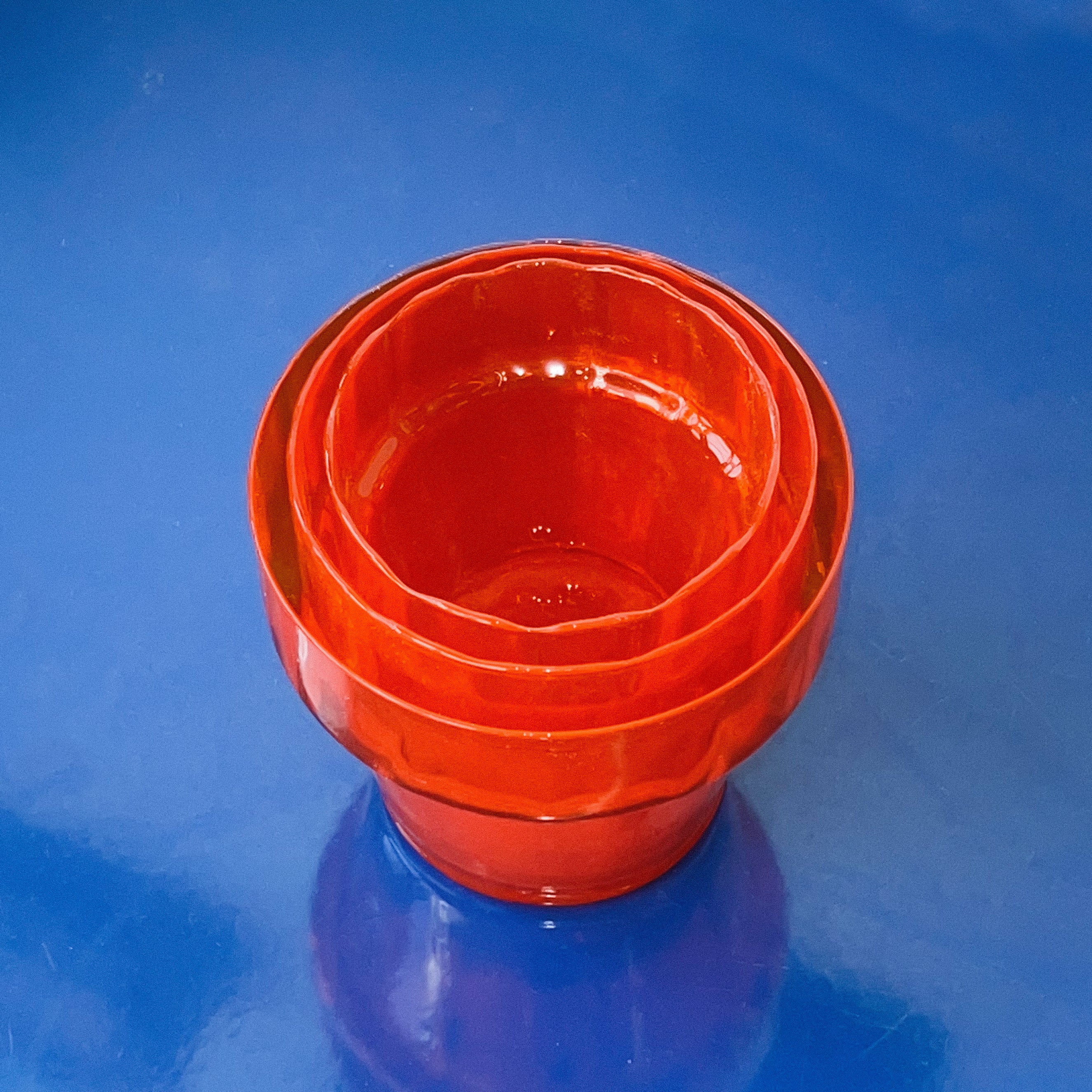 Midcentury Italian Blown Glass Plant Pots (set of 3)