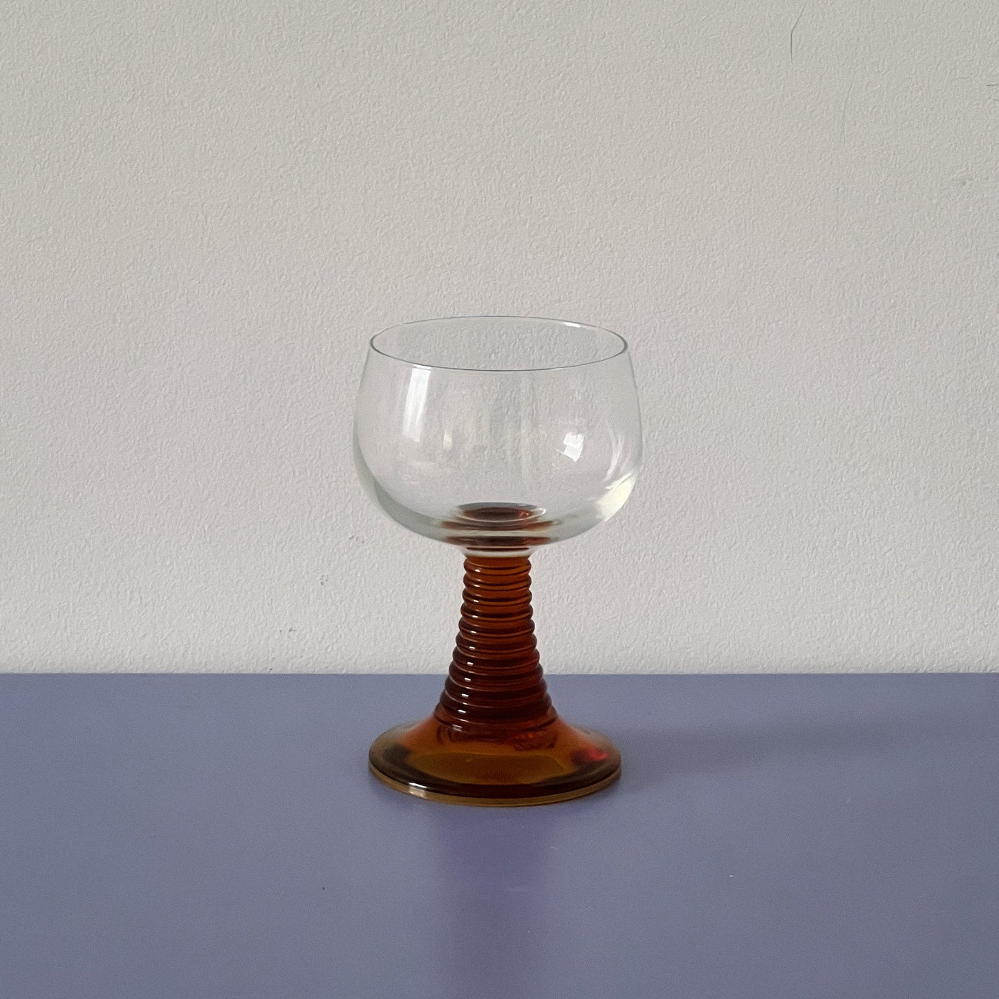 Amber Vintage German Wine Glasses / Pair