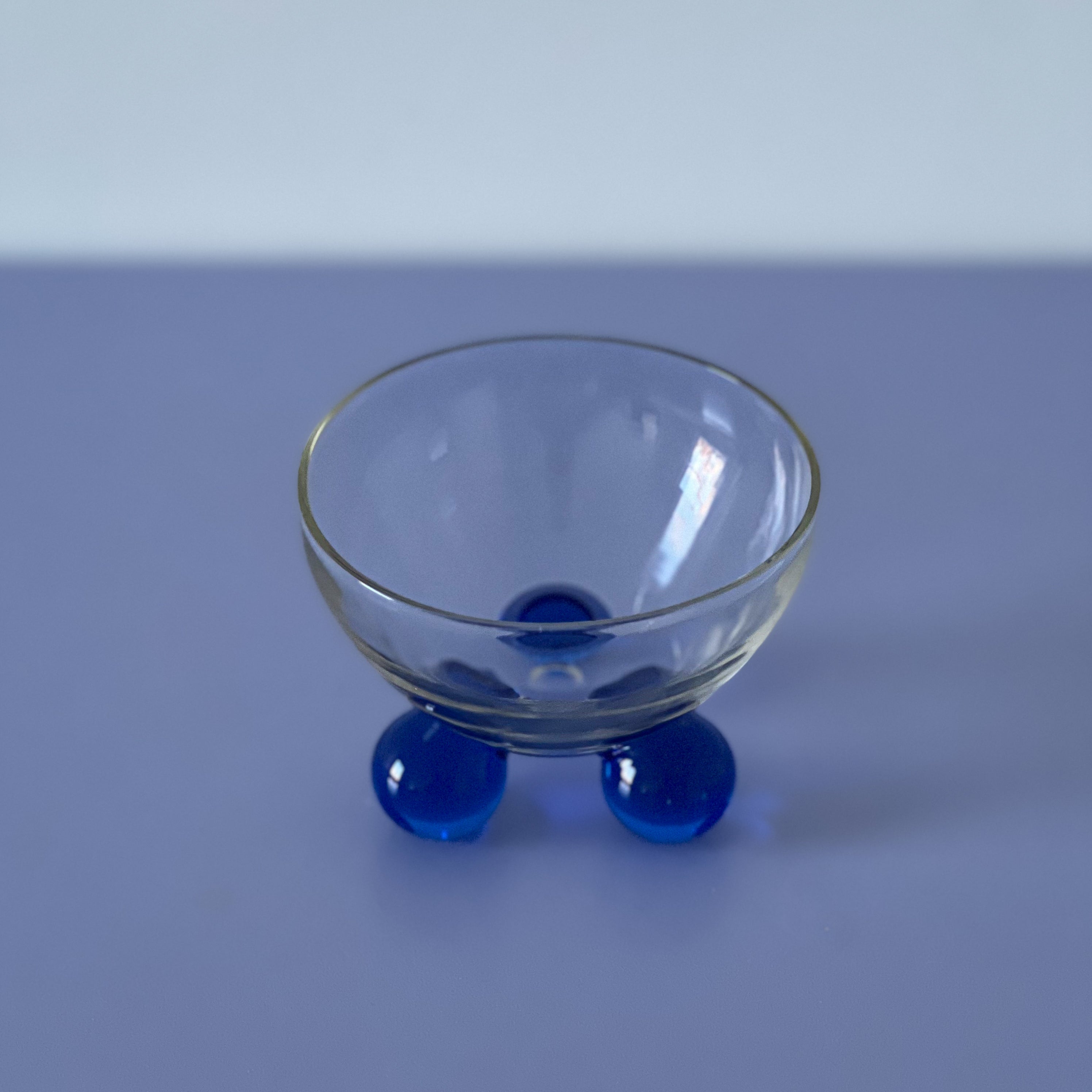 Vintage Bubble Ball Base Wine Glasses / Pair