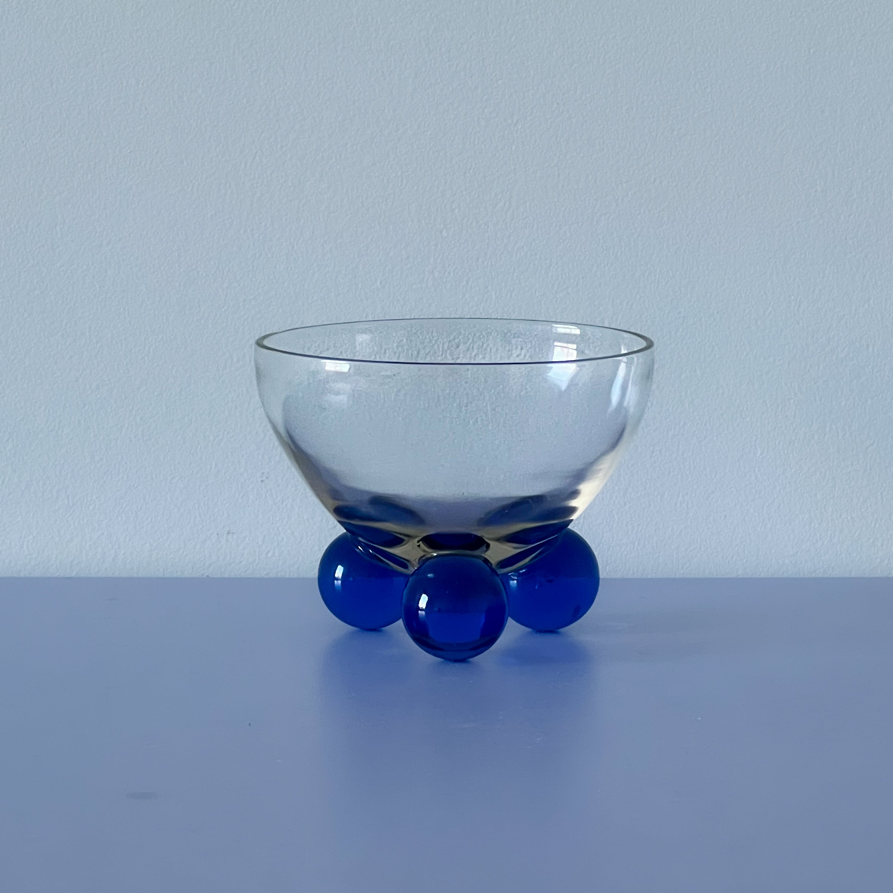 Vintage Bubble Ball Base Wine Glasses / Pair